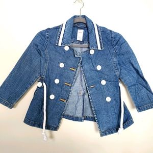Gymboree Youth Denim Nautical Jacket with Cute Rope Waist Tie Size 6 077